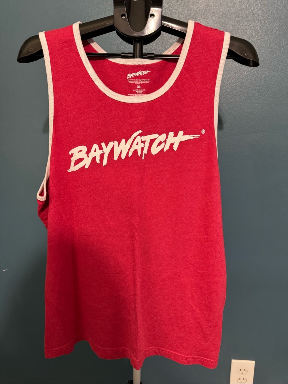 Baywatch Men’s Red Tank Top – Classic Logo Sleeveless Tee